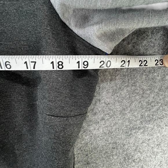 Joan Vass New York Statement Cardigan Duster L Gray Black Colorblock Open Front - Picture 7 of 14